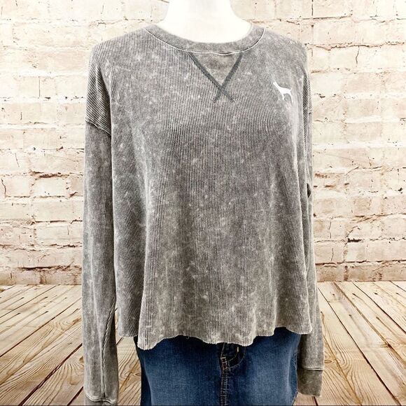 PINK Victoria's Secret Tops - PINK Victoria’s Secret thermal acid wash shirt